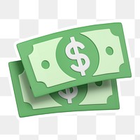 Dollar bills, money  png sticker, transparent background