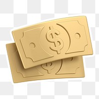 Dollar bills, money  png sticker, transparent background