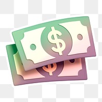 Dollar bills, money  png sticker, transparent background