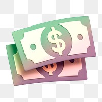 Money icon  png sticker, 3D gradient design, transparent background