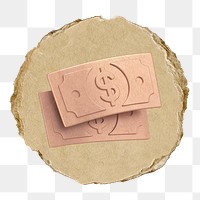 Dollar bills, money  png sticker,  3D ripped paper, transparent background