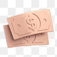 Money icon  png sticker, 3D rose gold design, transparent background
