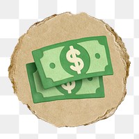 Dollar bills, money  png sticker,  3D ripped paper, transparent background