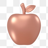 Pink apple  png sticker, transparent background