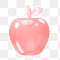 Pink apple  png sticker, transparent background