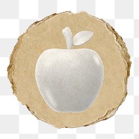 Apple   png sticker,  3D ripped paper, transparent background