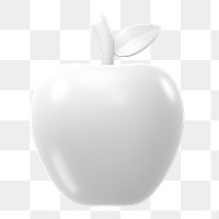 Apple icon  png sticker, 3D minimal illustration, transparent background