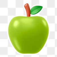 Green apple  png sticker, transparent background