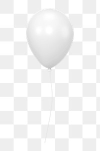 White balloon icon  png sticker, 3D minimal illustration, transparent background