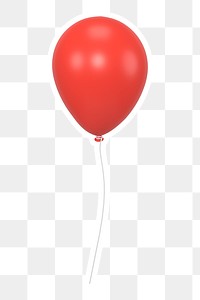 Red balloon   png sticker, transparent background