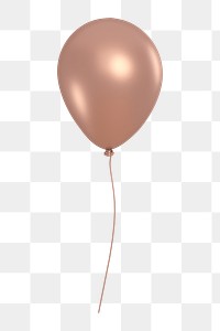 Balloon icon  png sticker, 3D rose gold design, transparent background