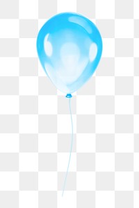 Blue balloon icon  png sticker, transparent background