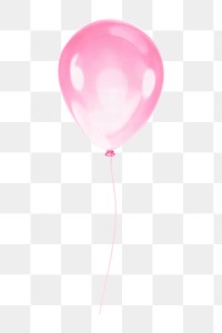 Pink balloon icon  png sticker, transparent background