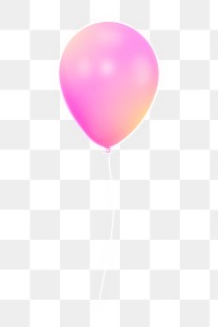 Pink balloon icon  png sticker, 3D neon glow, transparent background