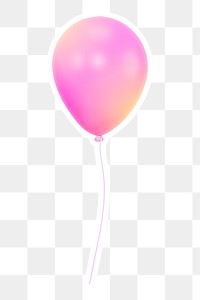 Pink balloon   png sticker, transparent background