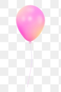 Pink balloon icon  png sticker, 3D gradient design, transparent background