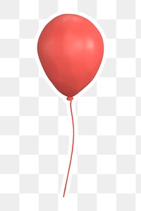 Red balloon   png sticker, transparent background