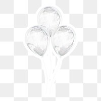 Party balloons   png sticker, crystal glass, transparent background