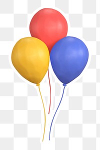 Party balloons   png sticker, transparent background