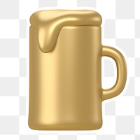 Beer glass   png sticker, transparent background