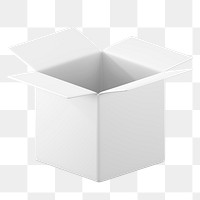 Open box icon  png sticker, 3D minimal illustration, transparent background