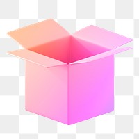 Open box icon  png sticker, 3D gradient design, transparent background