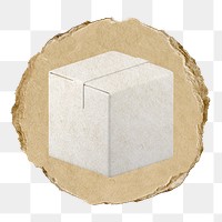 Seal box  png sticker,  3D ripped paper, transparent background