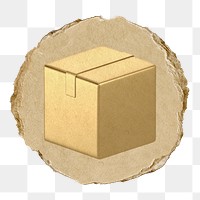 Seal box  png sticker,  3D ripped paper, transparent background