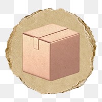 Seal box  png sticker,  3D ripped paper, transparent background