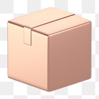 Seal box icon  png sticker, 3D rose gold design, transparent background