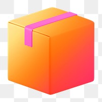 Seal box icon  png sticker, 3D gradient design, transparent background