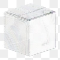 Seal box icon  png sticker, 3D crystal glass, transparent background