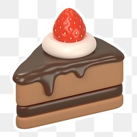 Chocolate cake  png sticker, transparent background