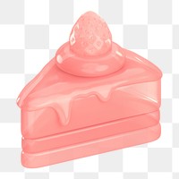 Pink cake png sticker, 3D illustration, transparent background