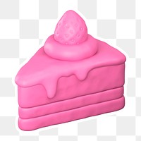 Pink cake  png sticker, transparent background