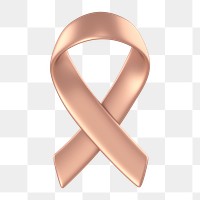 Ribbon icon  png sticker, 3D rose gold design, transparent background