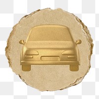 Car, vehicle  png sticker,  3D ripped paper, transparent background