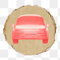 Car, vehicle  png sticker,  3D ripped paper, transparent background