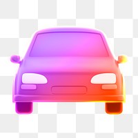 Car icon  png sticker, 3D neon glow, transparent background