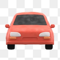 Car icon  png sticker, 3D clay texture design, transparent background