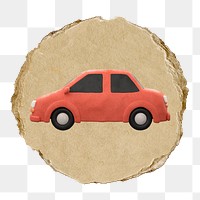 Car, vehicle  png sticker,  3D ripped paper, transparent background