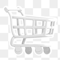 Shopping cart   png sticker, transparent background