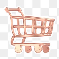 Shopping cart   png sticker, transparent background