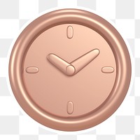 Pink clock  png sticker, transparent background