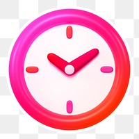 Pink clock  png sticker, transparent background