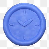 Clock icon  png sticker, 3D clay texture design, transparent background