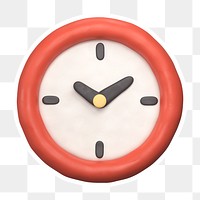 Red clock  png sticker, transparent background