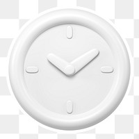 White clock  png sticker, transparent background