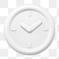 Clock icon  png sticker, 3D minimal illustration, transparent background