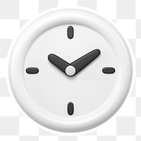 White clock  png sticker, transparent background